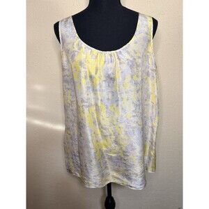 Cabi Women's Sleeveless Cowl Neck Top 100% Silk Med Mother of Pearl Button Back